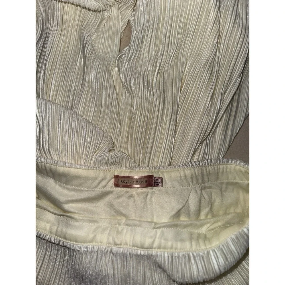 Skylar Rose ASOS Women's M Cream Set Outfit One Shoulder Top‎ Wide Leg Pants